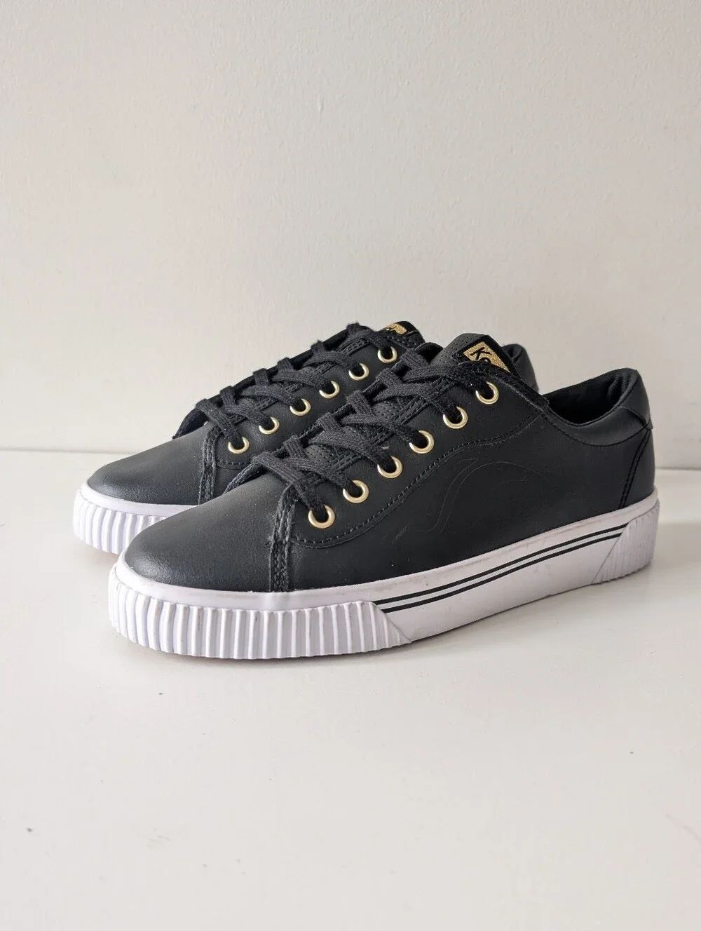 Keds Crew Kick Black Leather Chunky Sneakers WH64947 (9)